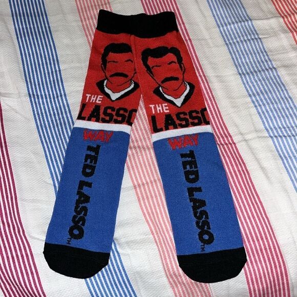 Blue Red unisex Ted Lasso AFC Richmond Soccer team casual socks Sox osfa - Picture 1 of 1